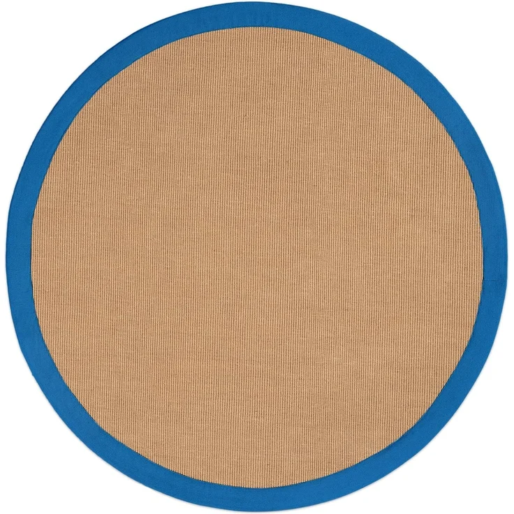 carpetfine Sisalteppich Sisal, rund, Höhe: 5 mm, mit farbiger Bordüre, Anti-Rutsch Rückseite – Bild 1