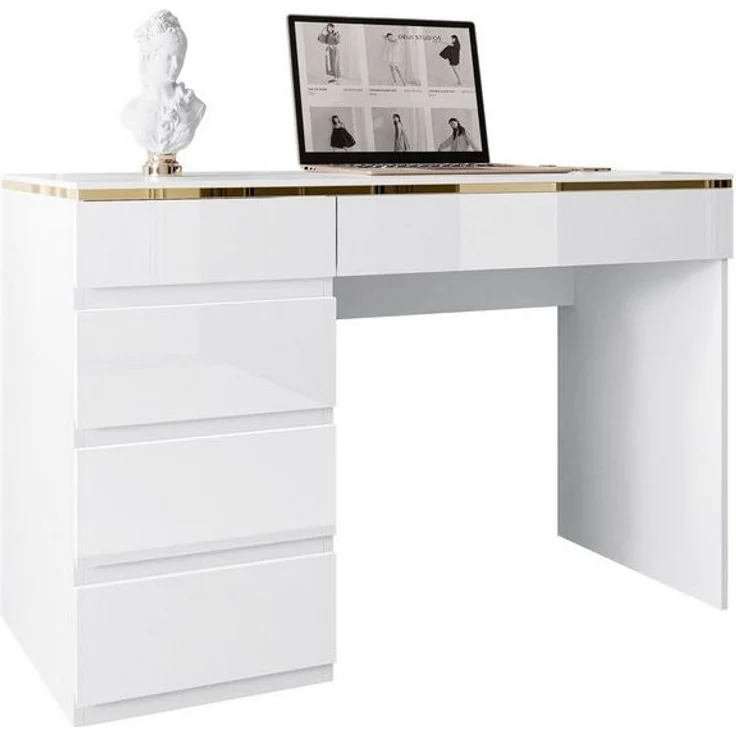 Lookway Schreibtisch AURORA mit Schubladen und Dekorative Umrandung, Breite: 120 cm – Bild 4