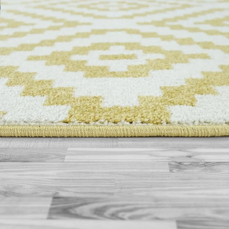 Paco Home Teppich Stella 400, rechteckig, Höhe: 16 mm, Kurzflor, Pastell Farben, Rauten Design, Wohnzimmer – Bild 2
