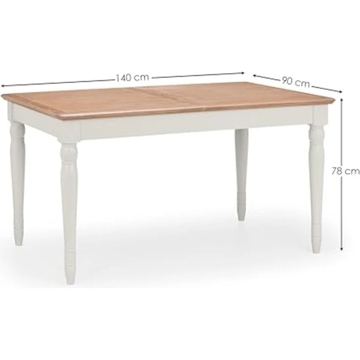Julian Bowen Provence Ausziehbarer Esstisch, Grau und gekalkte Eiche, 150x90 – Bild 2