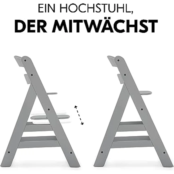 Hauck 'Alpha+' Treppenhochstuhl, grau, ab 6 Monaten, mitwachsend, höhenverstellbar, bis 90 kg belastbar – Bild 9