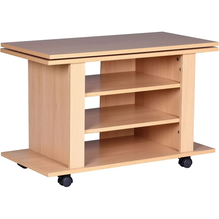 Fernsehschrank Drehbar auf Rollen | TV Bank 75 x 38 x 50 cm mit Drehteller für Fernseher – Bild 6