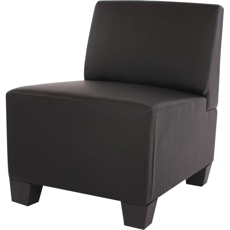 Modular 3-Sitzer Sofa Couch Lyon, Kunstleder ~ schwarz, ohne Armlehnen – Bild 4