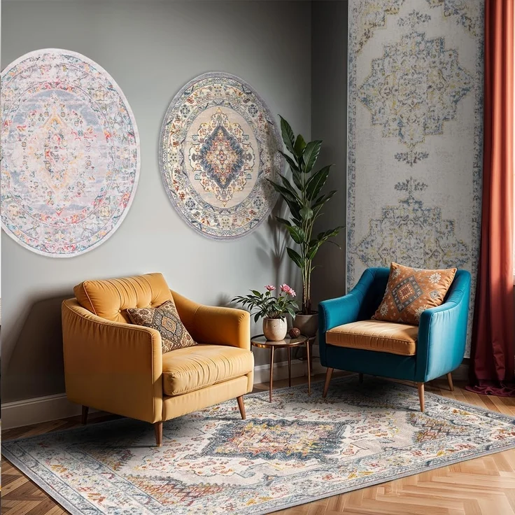 Livabliss Teppich EJURA, rechteckig, Höhe: 8 mm, Vintage Orientteppich, Kurzflor Boho Wohnzimmerteppich, Läufer – Bild 8