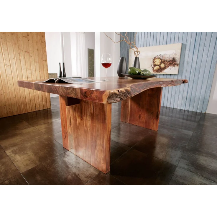 Baumtisch Akazie 150x100x78 walnuss lackiert FREEFORM #112 – Bild 6