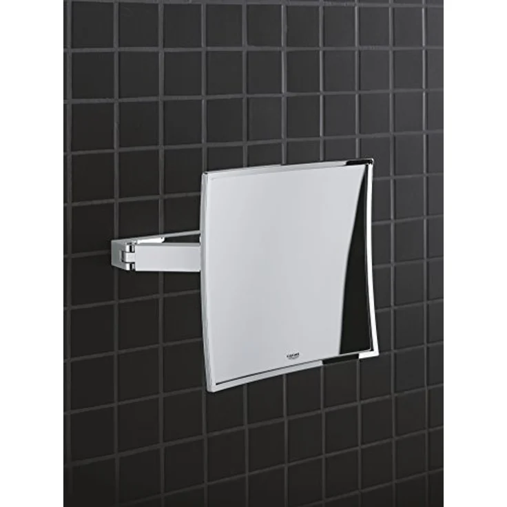 GROHE Selection Cube Kosmetikspiegel, Wandmontage, 3-fache Vergrößerung, chrom – Bild 3