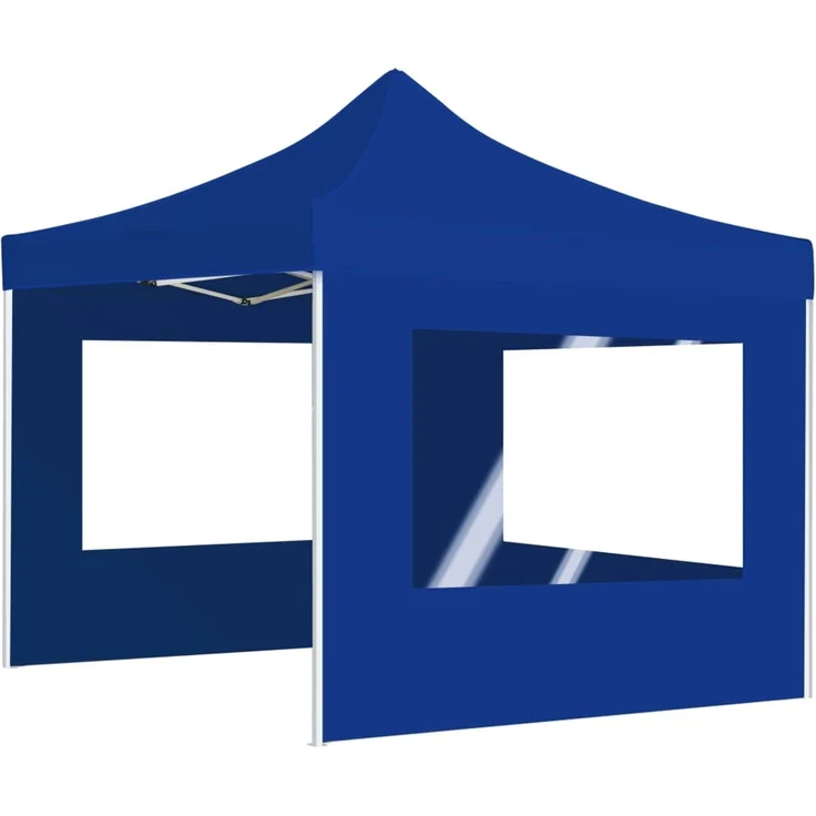 Profi-Partyzelt Faltbar, Gartenzelt mit Wänden Aluminium 2x2m Blau – Bild 4