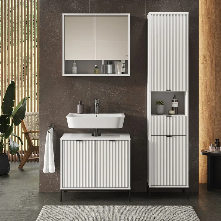 Badmöbel-Set Eliza Weiß 3-teilig Vicco – Bild 4