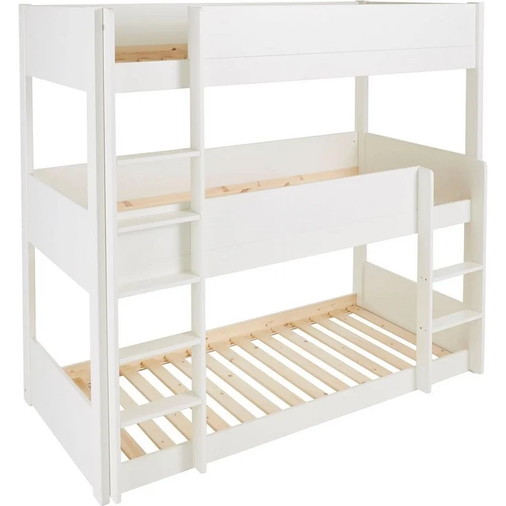 Lüttenhütt Etagenbett "TIPO"BESTSELLER! Stockbett, Hochbett, Bodenbett, platzsparend (Leitern beidseitig montierbar), mit 3 Schlafplätzen, FSC® zertifiziertes Massivholz (Kiefer) – Bild 2