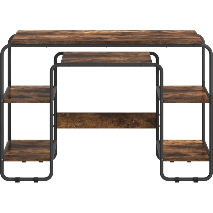 vidaXL Schreibtisch mit Stauraum Räuchereiche 113,5 x 52 x 75,5 cm 8008034 – Bild 3