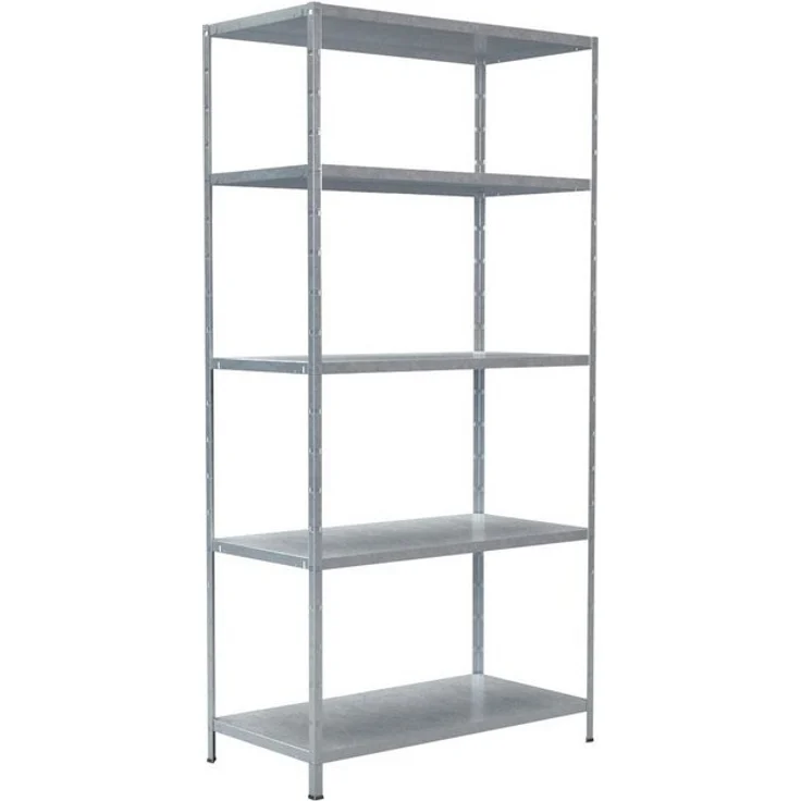 SCHULTE Regalwelt Steckregal Stecksystem-Grundregal, Metall verzinkt, 2000x1000x500 mm, 5 Böden – Bild 2