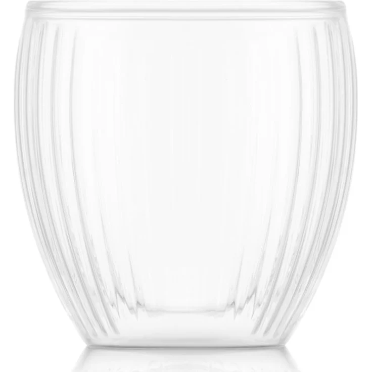 Bodum 2 Stück Glas doppelwandig 0.2l Pavina geriffelt