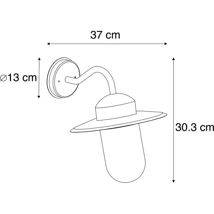 Qazqa Außen-Wandleuchte Kansas, ohne Leuchtmittel, E27, Dunkelgrau, Landhaus, Aluminium, 1-flammig – Bild 2