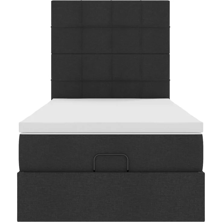 vidaXL Ottoman-Bett mit Matratze & LEDs Schwarz 90x200 cm Stoff 3313977 – Bild 6