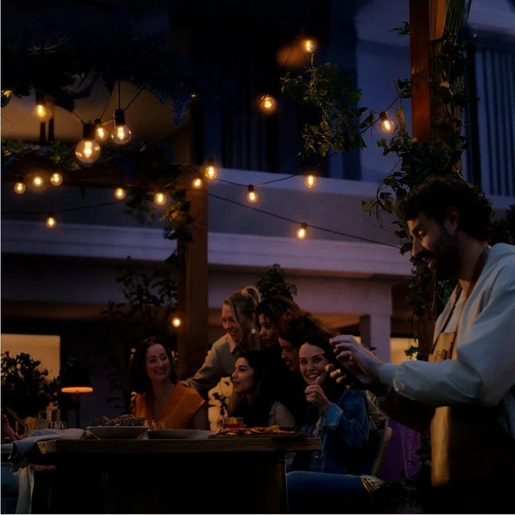 Philips Hue Festavia Globe Außenlichterkette, White and Color Ambiance, 21 M, 30 Lampenkugeln, dimmbar, Steuerung per Hue App, funktioniert mit Alexa, Google Assistant und Apple Home – Bild 3