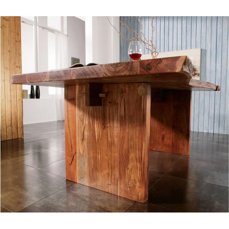 Baumtisch Akazie 150x100x78 walnuss lackiert FREEFORM #112 – Bild 3