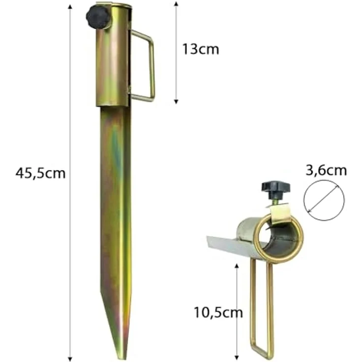 Sonnenschirmhalter Sonnenschirm-Dorn 45cm Bodenhülse sehr stabil verzinkt Ø 35mm – Bild 2
