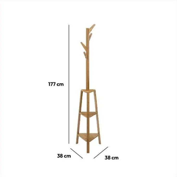 5five Garderobenständer stehend Holz Bambus Höhe 177 cm – Bild 4