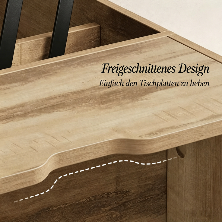 EINHOM Beistelltisch, Mobiler Couchtisch, Kleiner Esstisch, Lift-Top Wohnzimmer Tisch mit Abschließbarer Rolle, Studientisch (Nur Mit 1Pcs Studientisch) – Bild 6