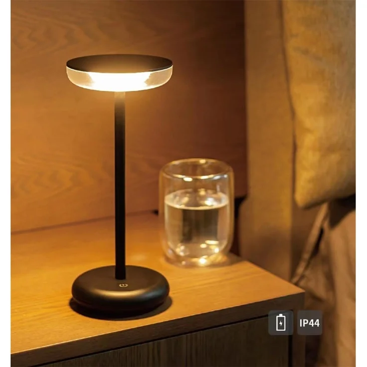 LED Akku-Tischleuchte "Foco Luz" 2900K, IP44, dimmbar, 26cm, matt schwarz – Bild 9