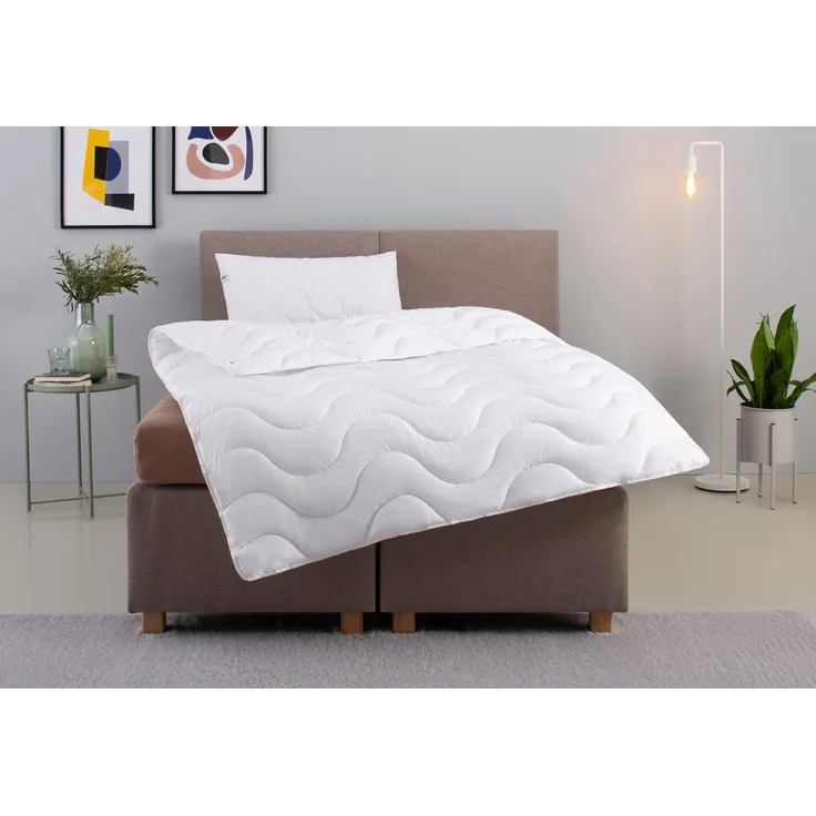 OTTO home Microfaserbettdecke + Microfaserkissen Mailo, Bettdecke 135x200 cm, 155x220 cm, Bezug: weich, 2-tlg, Set mit Kissen 80x80 cm, Sommer, Winter