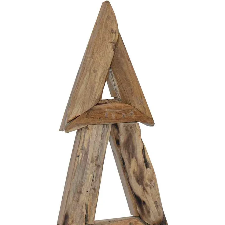 vidaXL Weihnachtsbaum mit Ständer Braun 120 cm Massivholz Teak 42017927 – Bild 10
