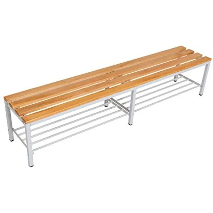 Garderobenbank mit Schuhrost 200 cm grau