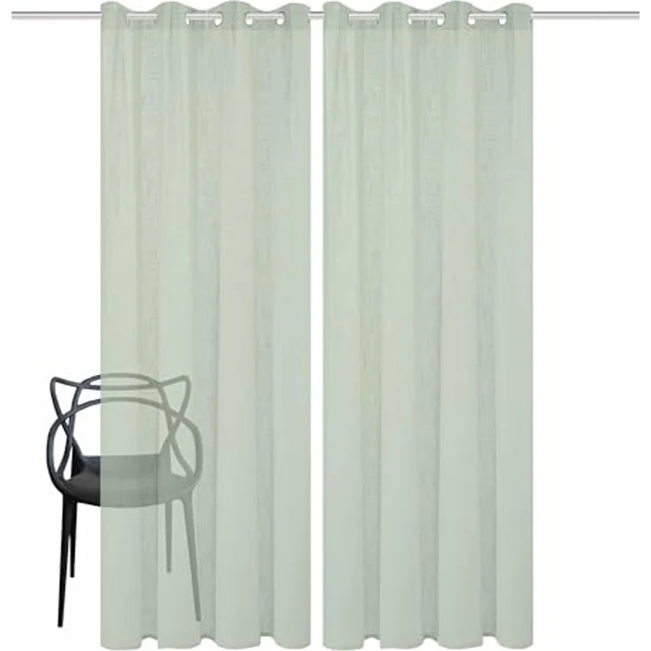 Home Basics Vorhang SOFTY 2er Pack (2 St), Ösen, halbtransparent, 2er Pack Ösenschal SOFTY Uni – Bild 4