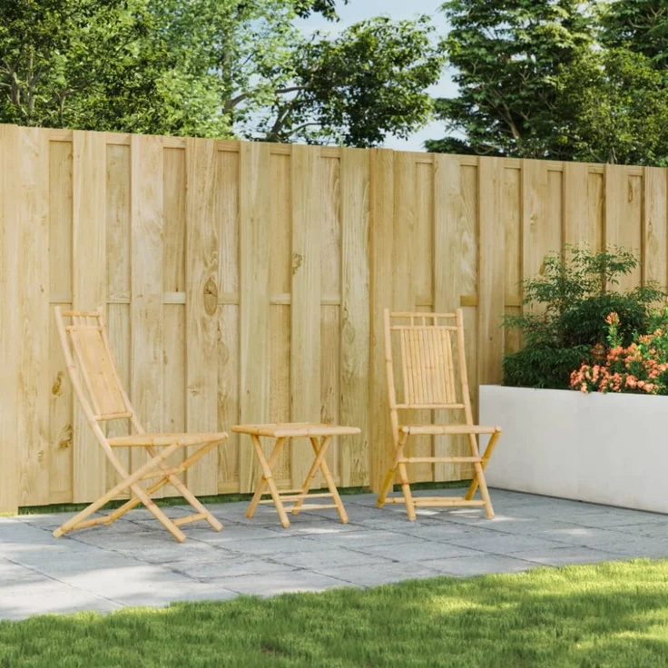 vidaXL Gartenstühle 2 Stk. Klappbar 46x66x99 cm Bambus 368037 – Bild 9