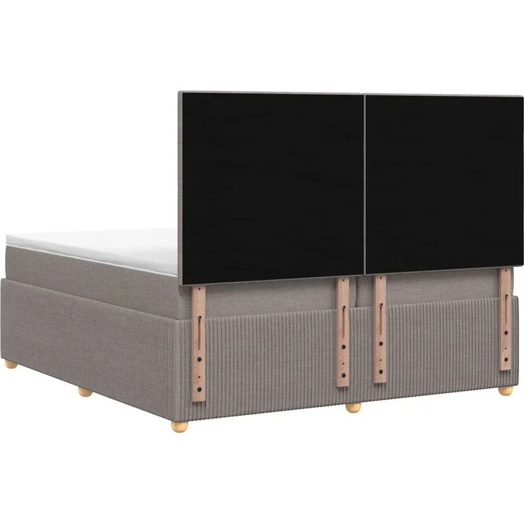 vidaXL Boxspringbett mit Matratze Taupe 160 x 200 cm Stoff 3454435 – Bild 8