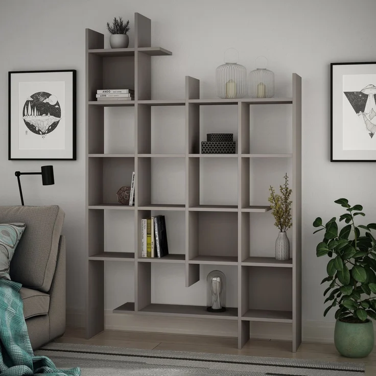 Bücherregal, 'Manco', 188 x 25,5 x 122, Leichter Mokka – Bild 1