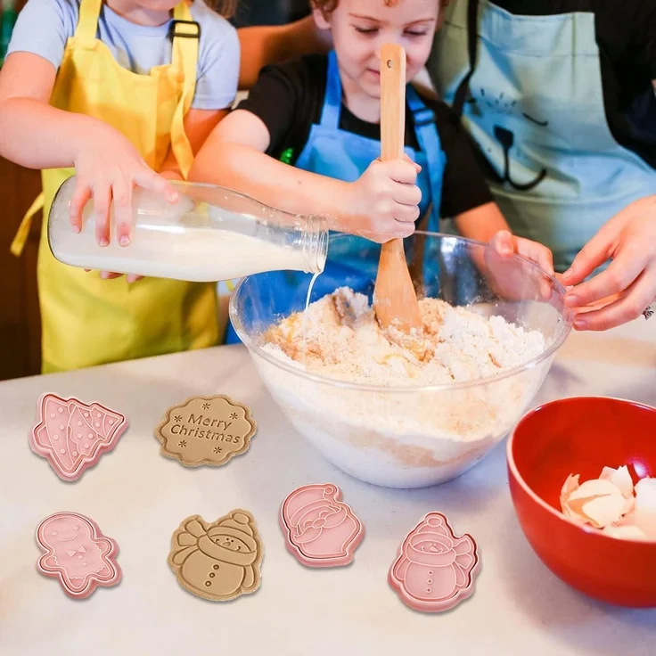 Viilich Weihnachtsausstecher 8-tlg Plätzchen Stempel Cookie Cutter Weihnachten – Bild 5