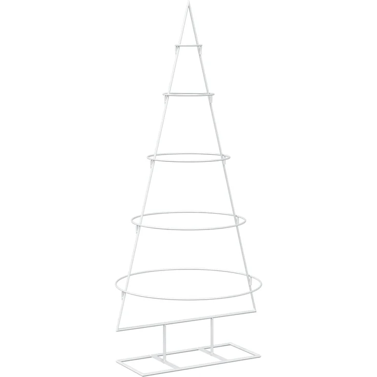 vidaXL Metall-Weihnachtsbaum mit Ständer KUOPIO 125 cm Stahl Weiß 42053800 – Bild 2