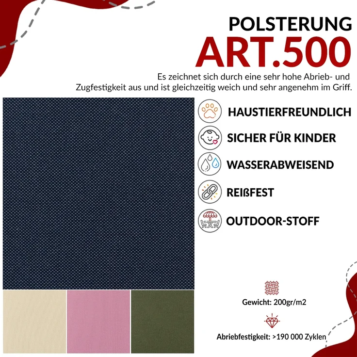 Outdoor 2-Sitzer Gartensofa, schwarze Metallbeine, Gartensofa für die Terrasse - ELBA S2 - grau – Bild 9