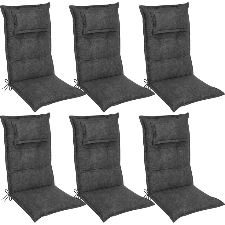 DILUMA Hochlehnerauflage Hochlehner Auflage Florence mit Kopfpolster 120x50x8 cm, (6 St) – Bild 5