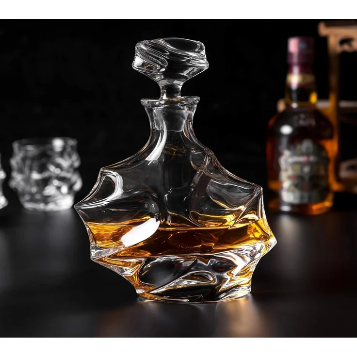 Whisky Karaffe Gläser Set 750ml 4×320ml Kristallglas Whiskybecher – Bild 4