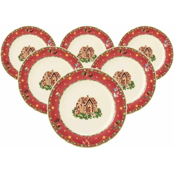 Seltmann Weiden Marieluise Weihnachtsnostalgie Brotteller ø 17 cm 6er Set – Bild 1