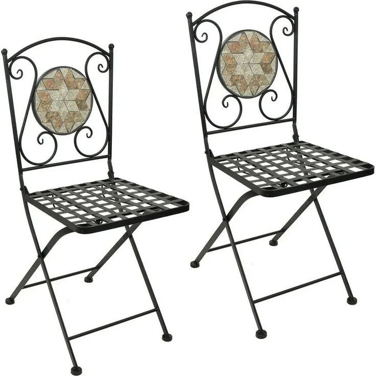 HTI-Living Gartenstuhl Metallstuhl 2er Set Marokko (Set, 2 St), Gartenstuhl Mediterran