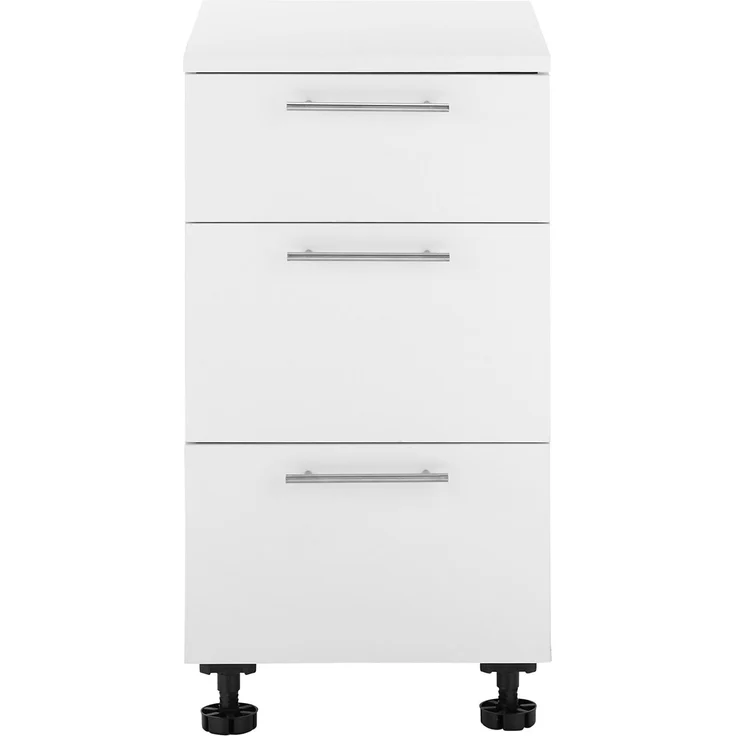 XORA 'PRIMUS' Küchenschrank Unterschrank Weiß, Holznachbildung weiß, 50 x 92 x 68 cm, mit 3 Schubladen – Bild 4