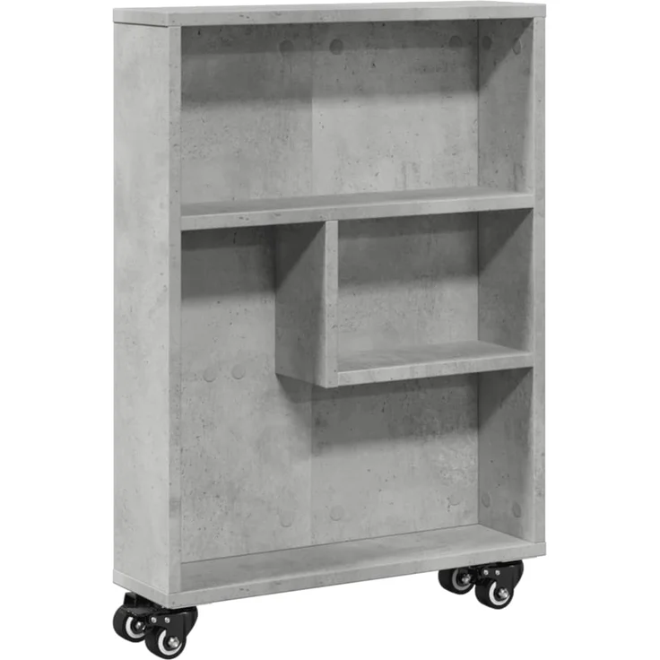 vidaXL Aufbewahrungswagen Schmal Betongrau 48x13x68 cm Holzwerkstoff 855226 – Bild 1