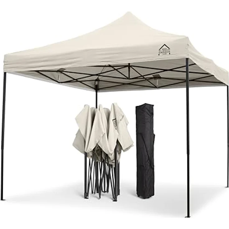 All Seasons Gazebos 3x3 m vollständig wasserdichtes Faltpavillon - Cremefarbig – Bild 2