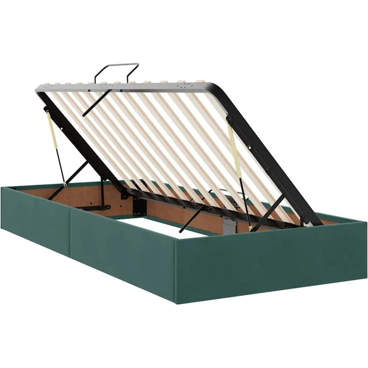 vidaXL LED-Speicherbett mit Matratze Dunkelgrün 90 x 200 cm Samt 3372702 – Bild 7