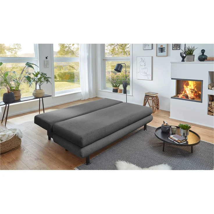 Schlafsofa Bill / Bern SO240, Stoff, Grau, 196 x 92 x 93 cm – Bild 5