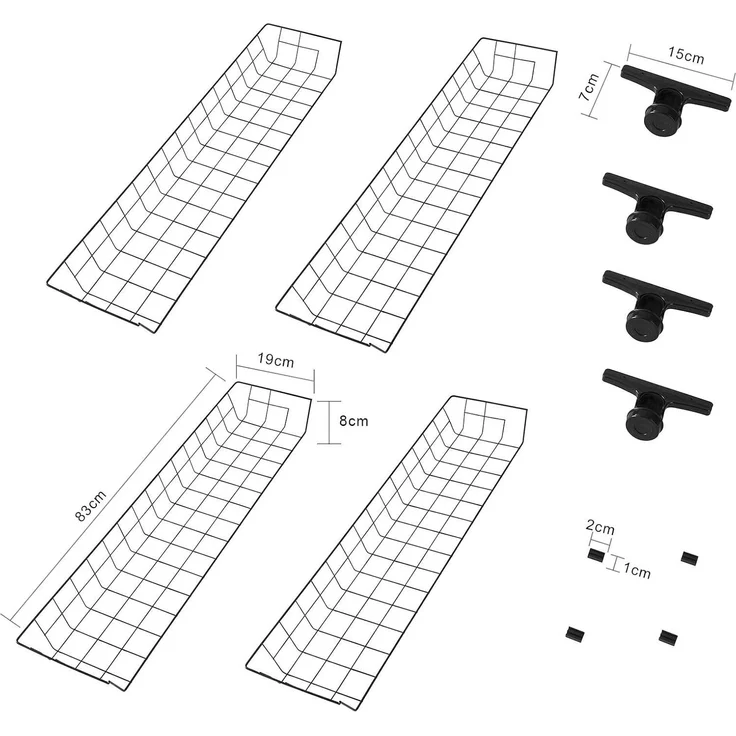SoBuy FRG34-P02 Aufbewahrungskörbe, Metall, Pulverbeschichtung, Schwarz, 83 x 8 x 19 cm – Bild 4