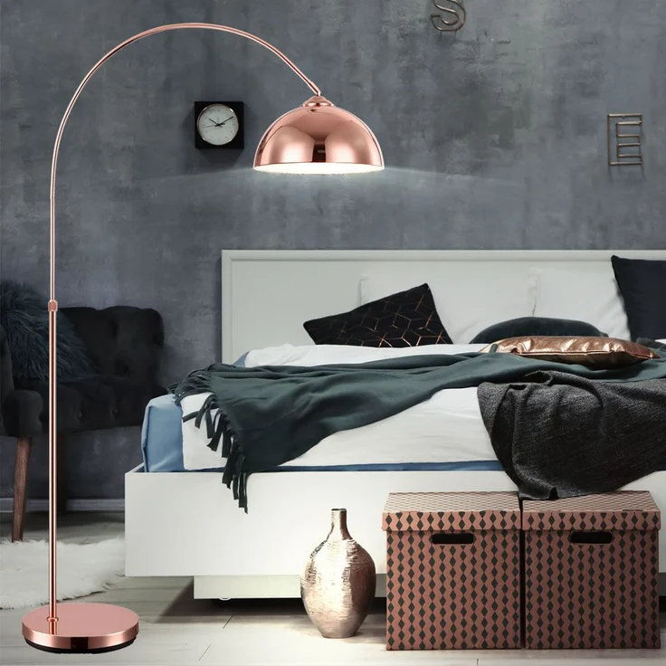 Stehleuchte, Kupfer, höhenverstellbar, H 141-196 cm – Bild 6