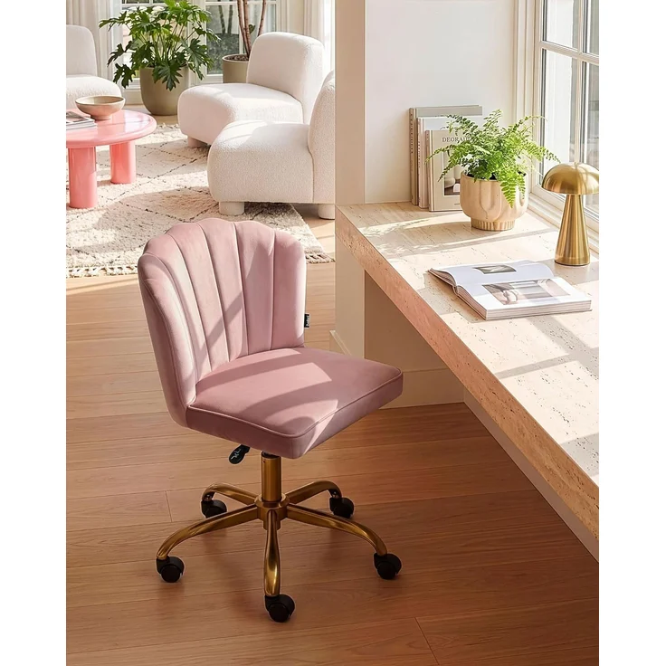 Schreibtischstuhl VALTICELLO Samtstoff Rosa – Bild 2