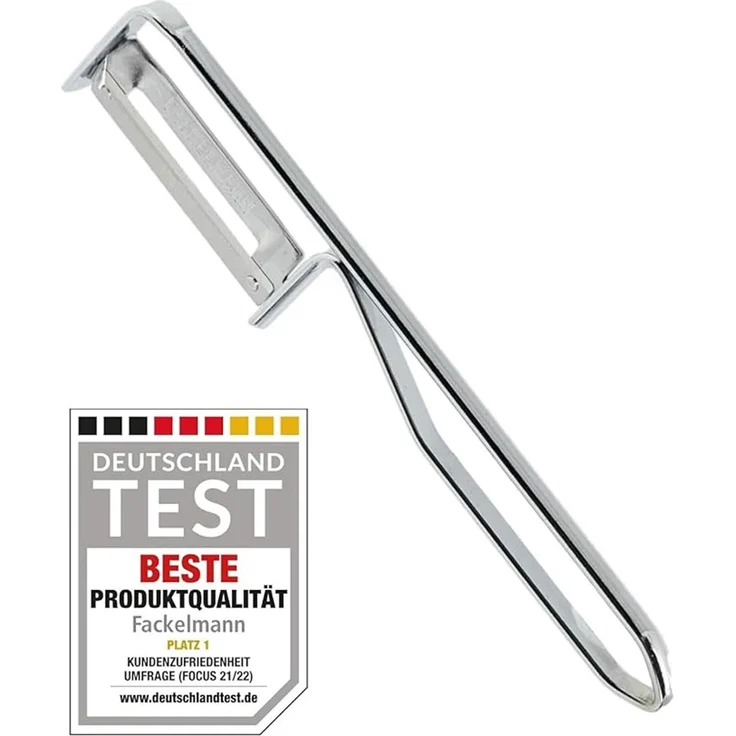 2 Stück Fackelmann - Universal-Sparschäler/Pendelschäler, ideal für Spargel, Obst und Gemüse, Edelstahl/Stahl - Silber – Bild 3