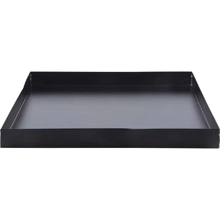 Bodenplatte für Feuerkorb quadratisch schwarz Weichstahl 32x32x3 cm