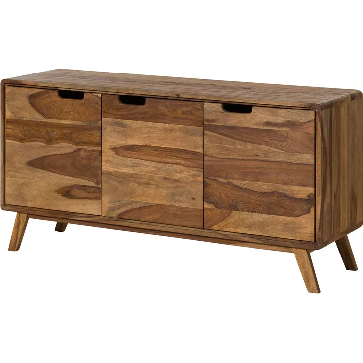 Sideboard Sheesham 134x40x65 natur sandgestrahlt lackiert MALMÖ 2 #206