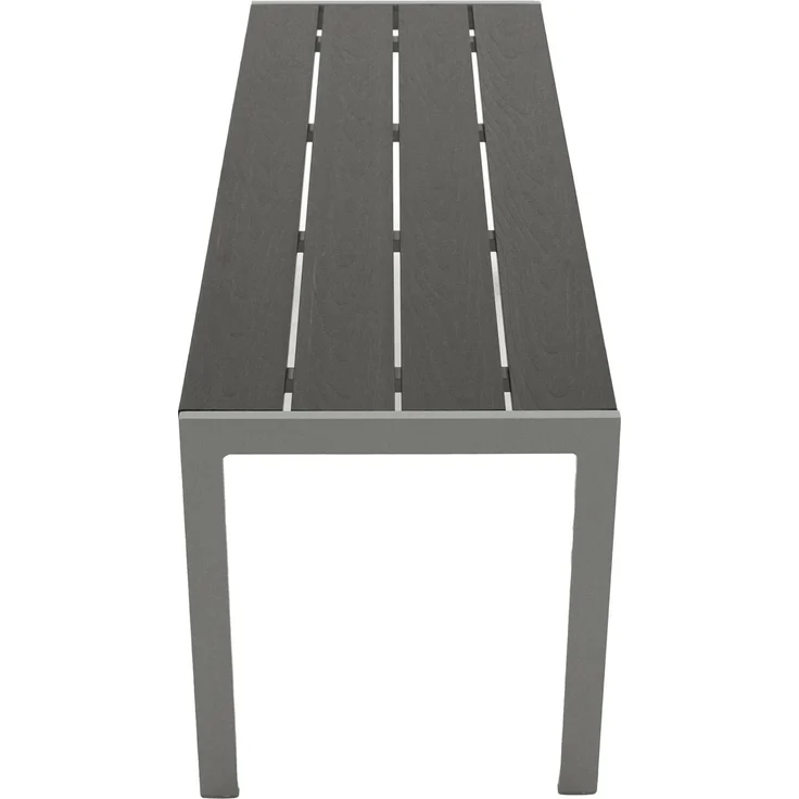 DEGAMO SORANO Hockerbank, Alu + Kunstholz, silbergrau/grau, 2-sitzer 120cm – Bild 2